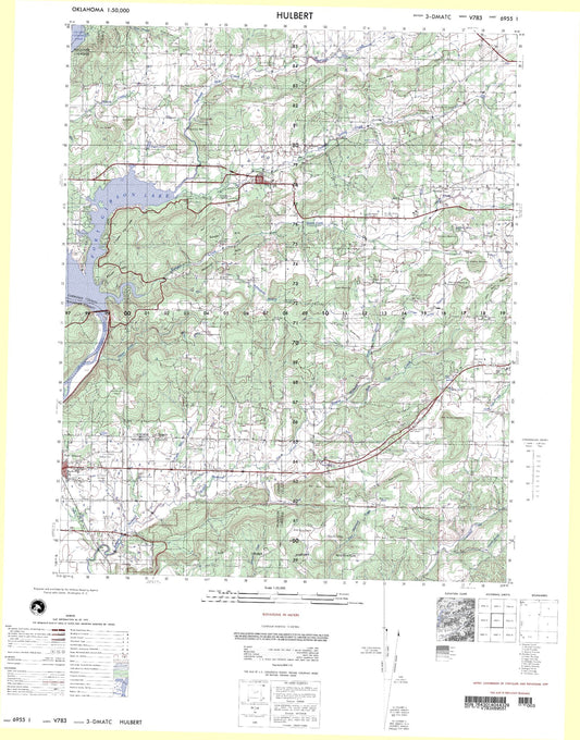 Hulbert Oklahoma Military 1:50,000 Map