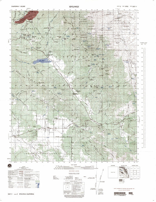 Idyllwild California Military 1:50,000 Map