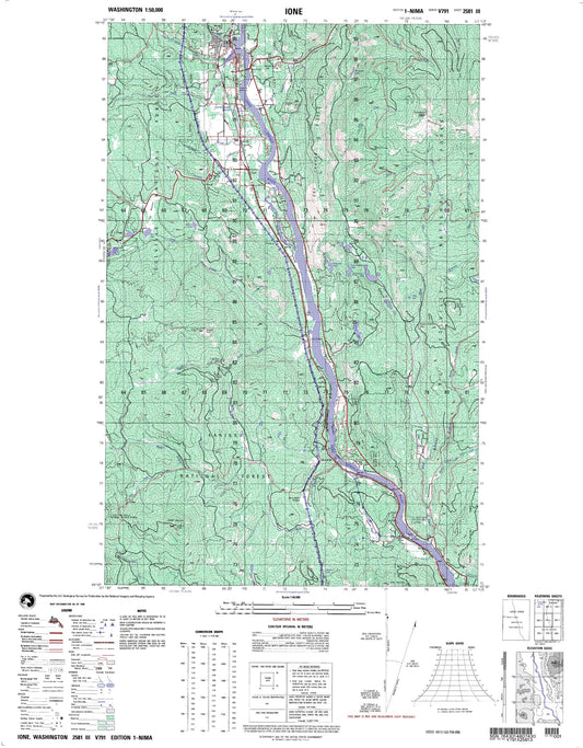 Ione Washington Military 1:50,000 Map