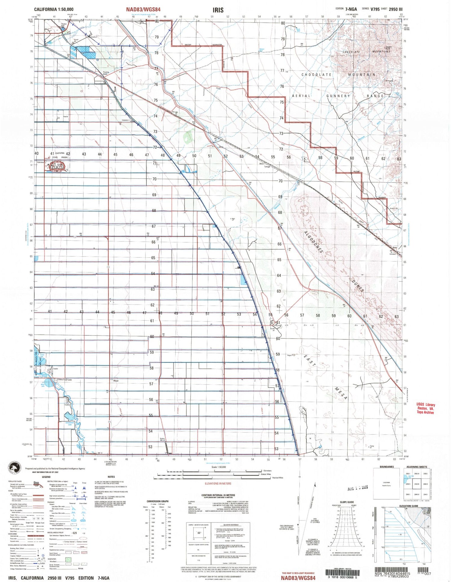 Iris California Military 1:50,000 Map