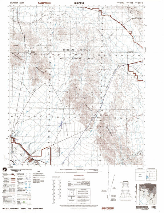 Iris Pass California Military 1:50,000 Map