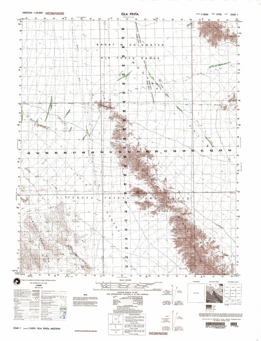 Isla Pinta Arizona Military 1:50,000 Map