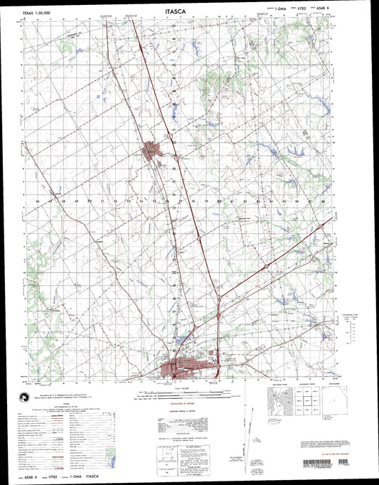 Itasca Texas Military 1:50,000 Map