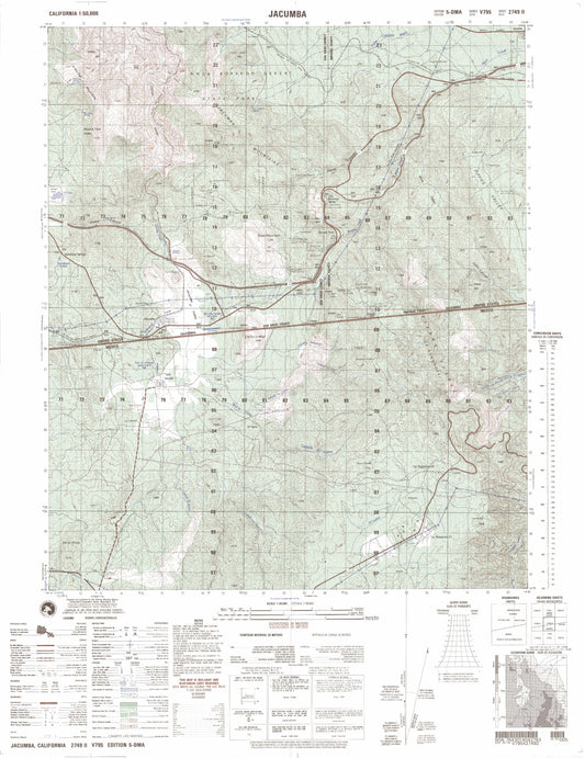 Jacumba California Military 1:50,000 Map