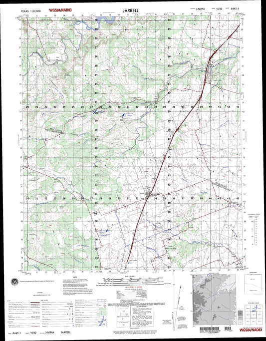 Jarrell Texas Military 1:50,000 Map