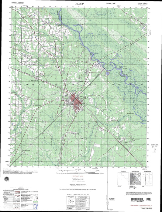 Jessup Georgia Military 1:50,000 Map