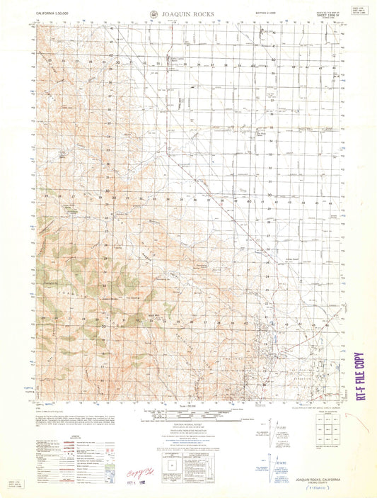 Joaquin Rocks California Military 1:50,000 Map