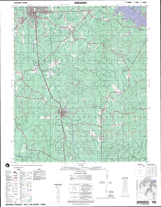 Jonesboro Louisiana Military 1:50,000 Map