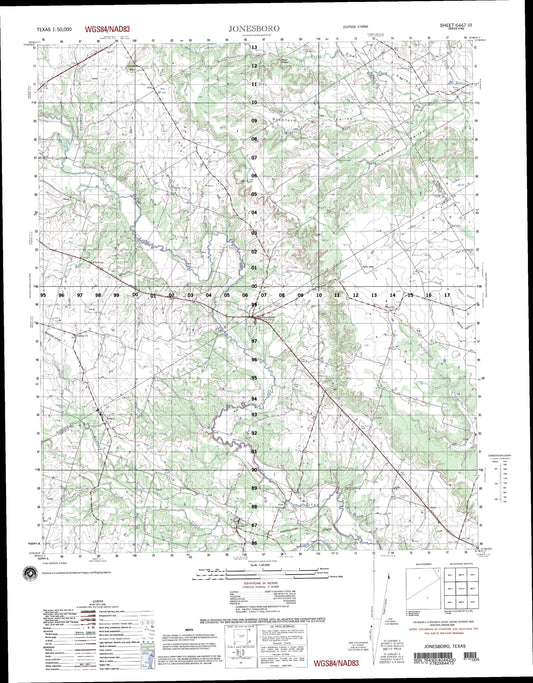 Jonesboro Texas Military 1:50,000 Map