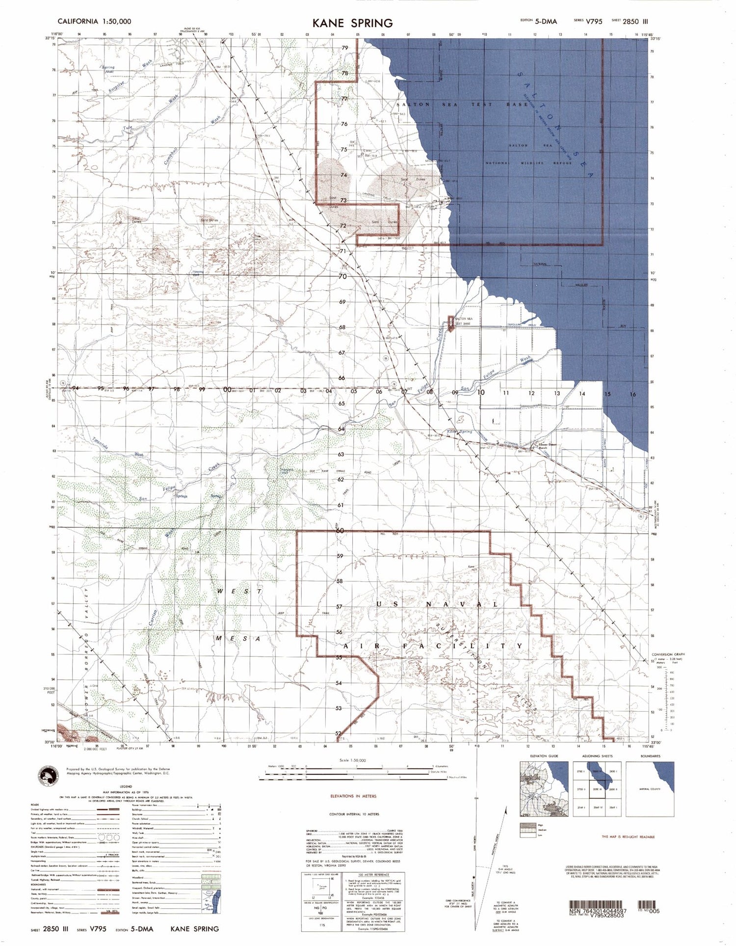 Kane Spring California Military 1:50,000 Map