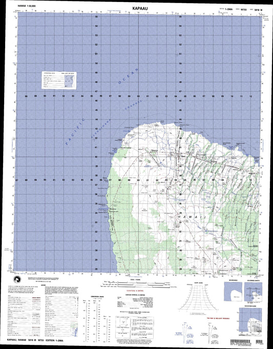 Kapaau Hawaii Military 1:50,000 Map