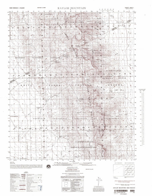 Kaylor Mountain New Mexico Military 1:50,000 Map