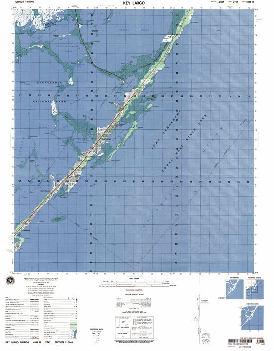 Key Largo Florida Military 1:50,000 Map – MyTopo Map Store