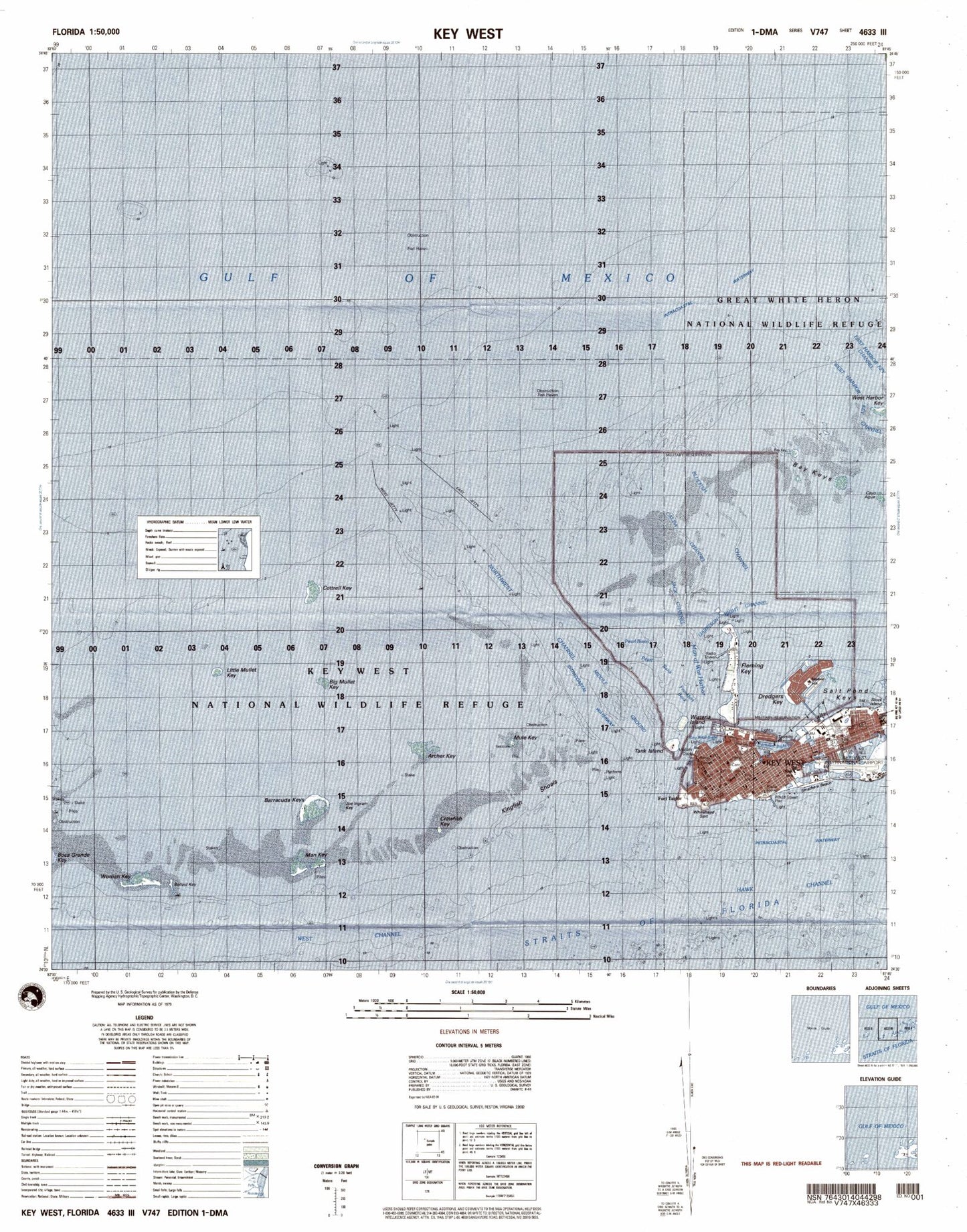 Key West Florida Military 1:50,000 Map