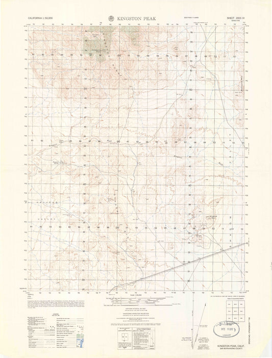 Kingston Peak California Military 1:50,000 Map