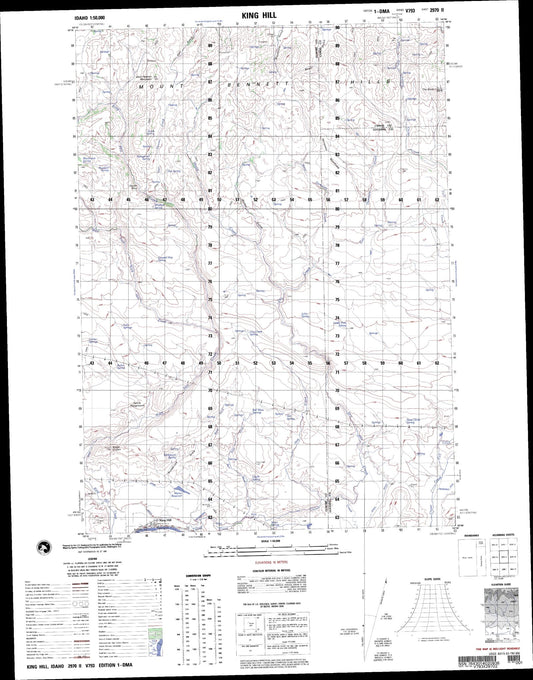 King Hill Idaho Military 1:50,000 Map