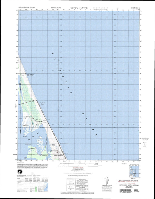 Kitty Hawk North Carolina Military 1:50,000 Map