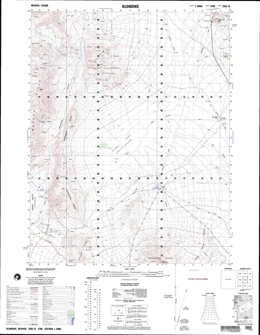 Klondike Nevada Military 1:50,000 Map