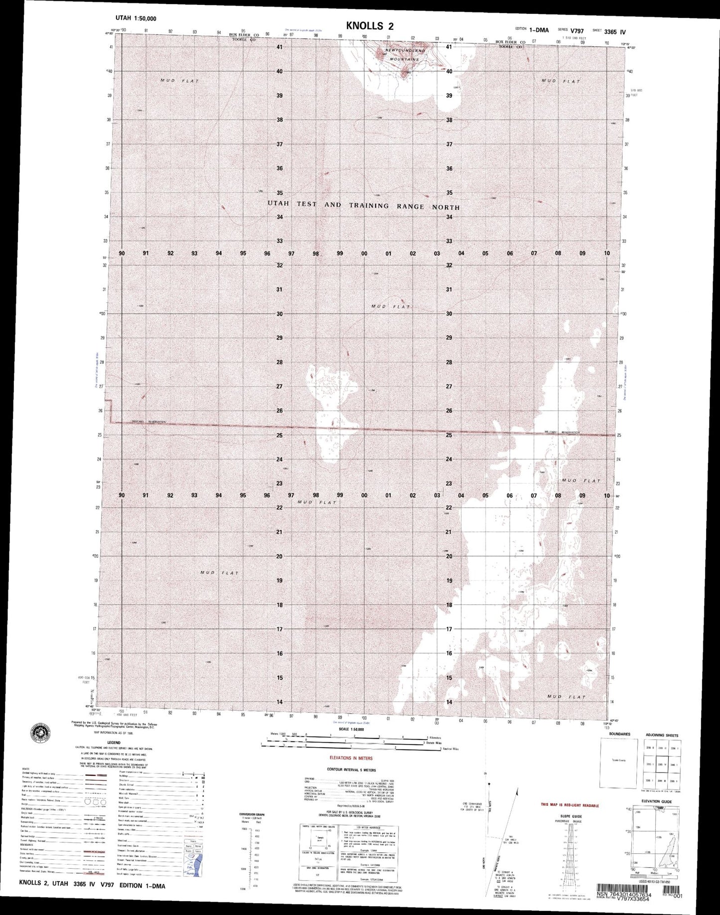 Knolls 2 Utah Military 1:50,000 Map