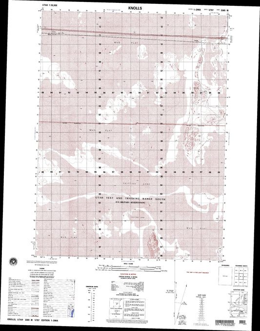 Knolls Utah Military 1:50,000 Map