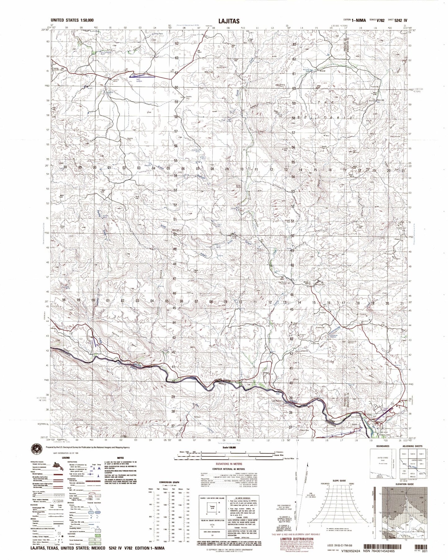 Lajitas Texas Military 1:50,000 Map