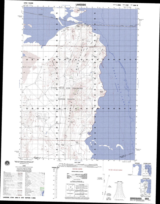 Lakeside Utah Military 1:50,000 Map