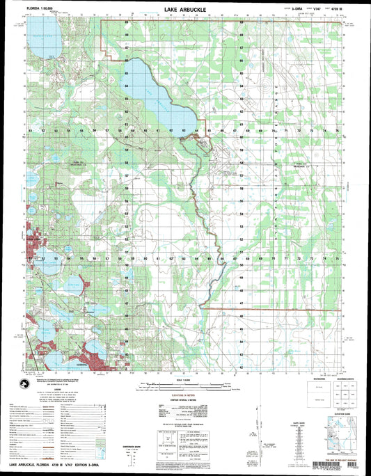 Lake Arbuckle Florida Military 1:50,000 Map