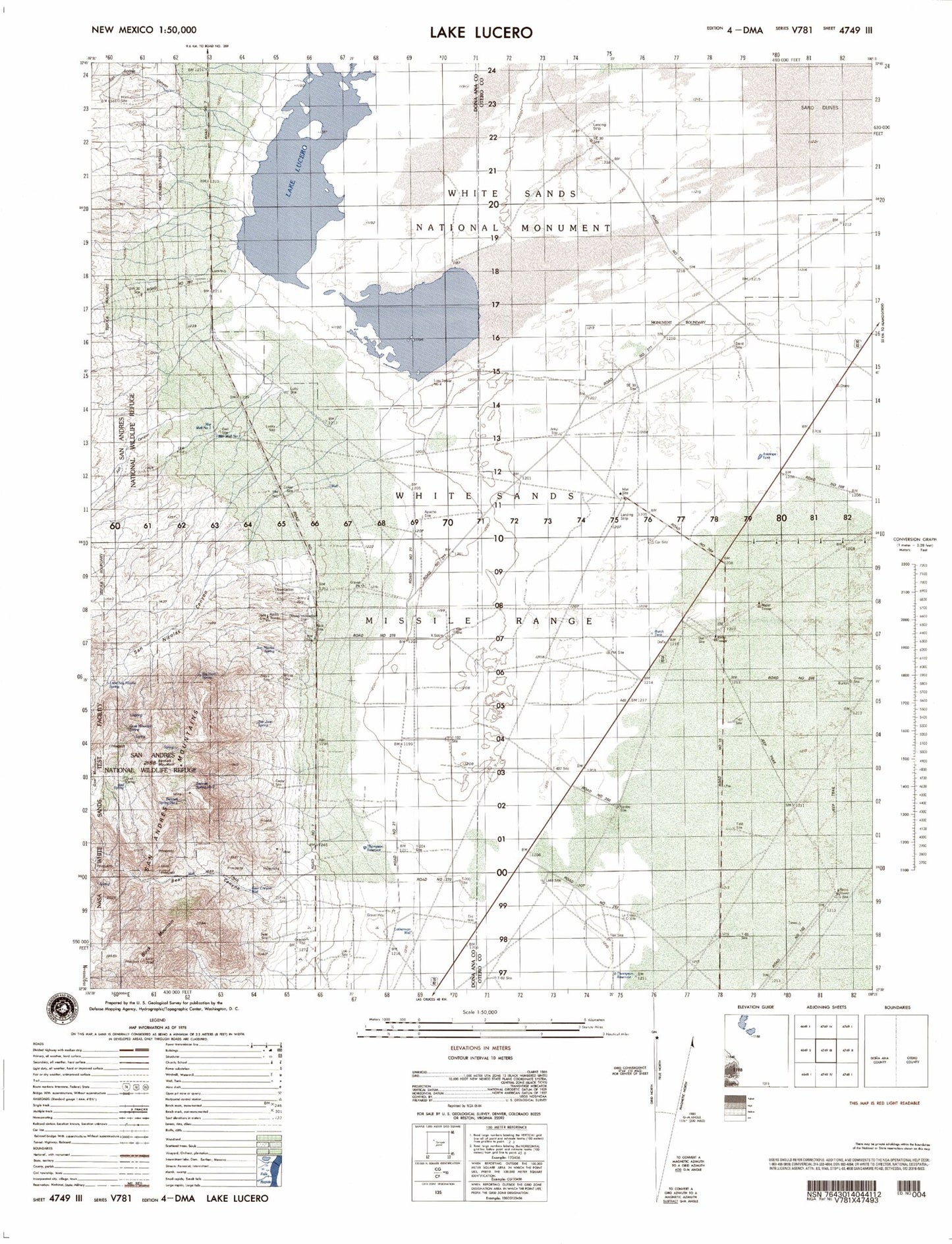 Lake Lucero New Mexico Military 1:50,000 Map