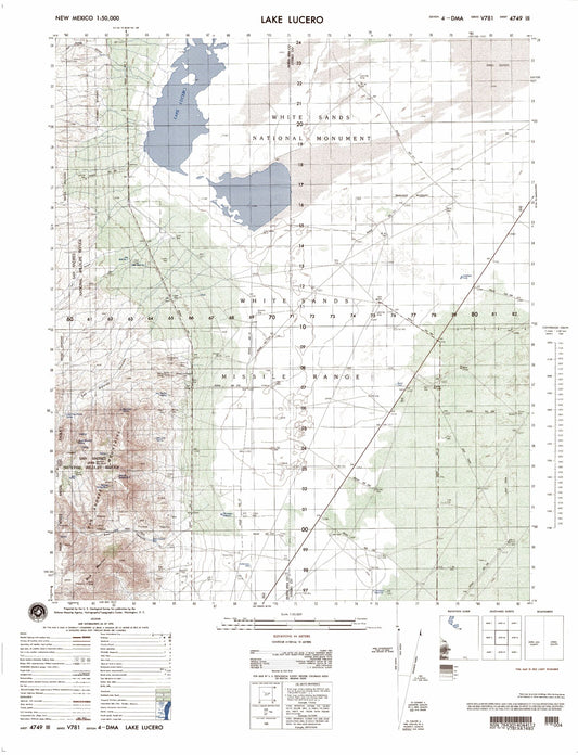 Lake Lucero New Mexico Military 1:50,000 Map