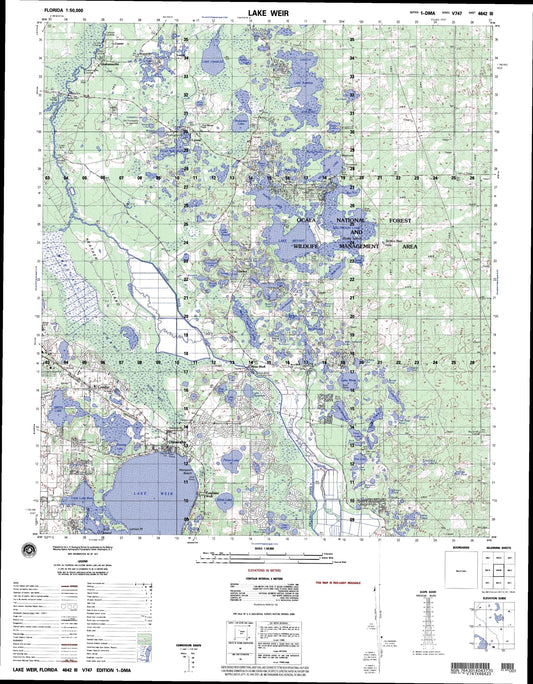 Lake Weir Florida Military 1:50,000 Map