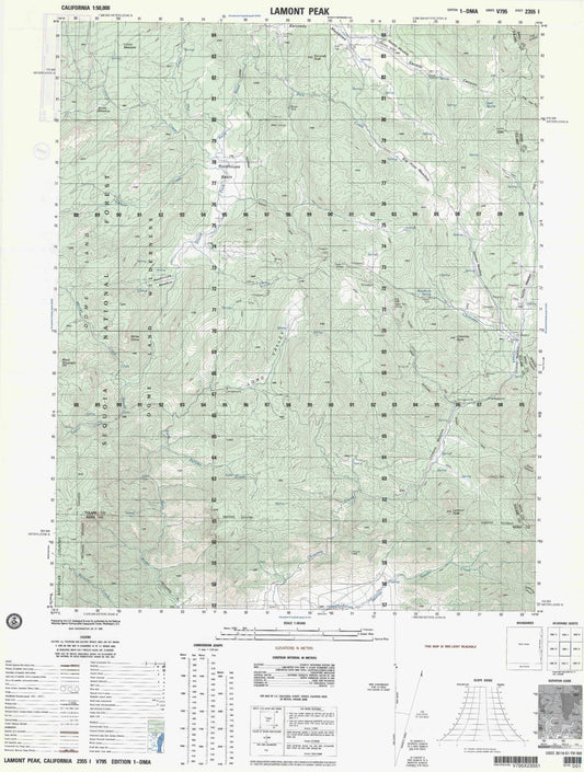 Lamont Peak California Military 1:50,000 Map