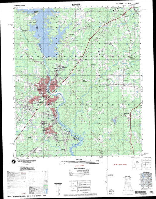 Lanett Alabama Military 1:50,000 Map