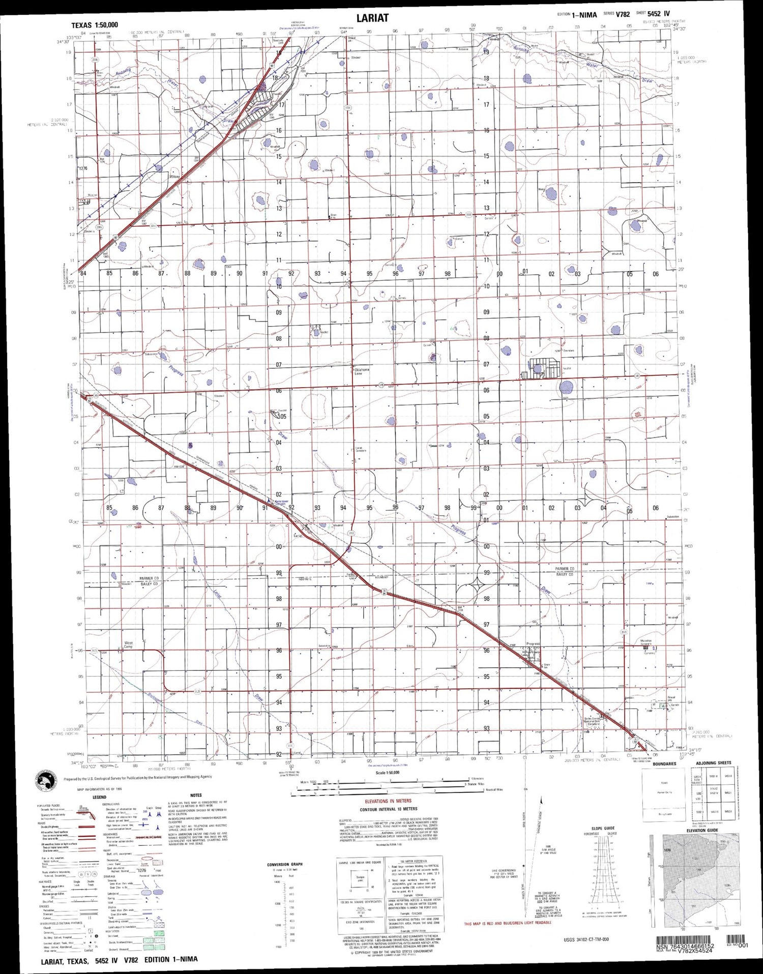 Lariat Texas Military 1:50,000 Map