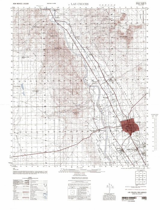 Las Cruces New Mexico Military 1:50,000 Map