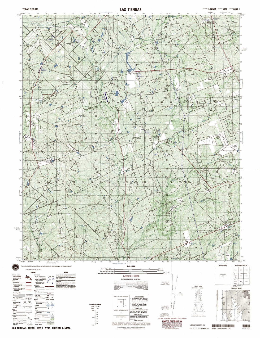 Las Tiendas Texas Military 1:50,000 Map – MyTopo Map Store