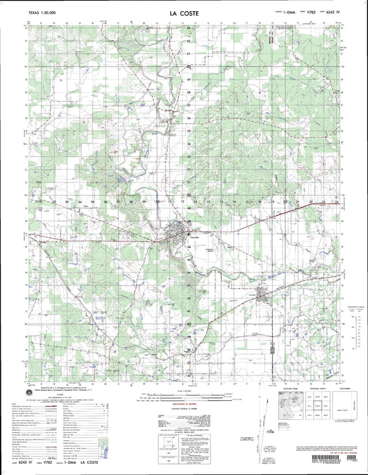 La Coste Texas Military 1:50,000 Map