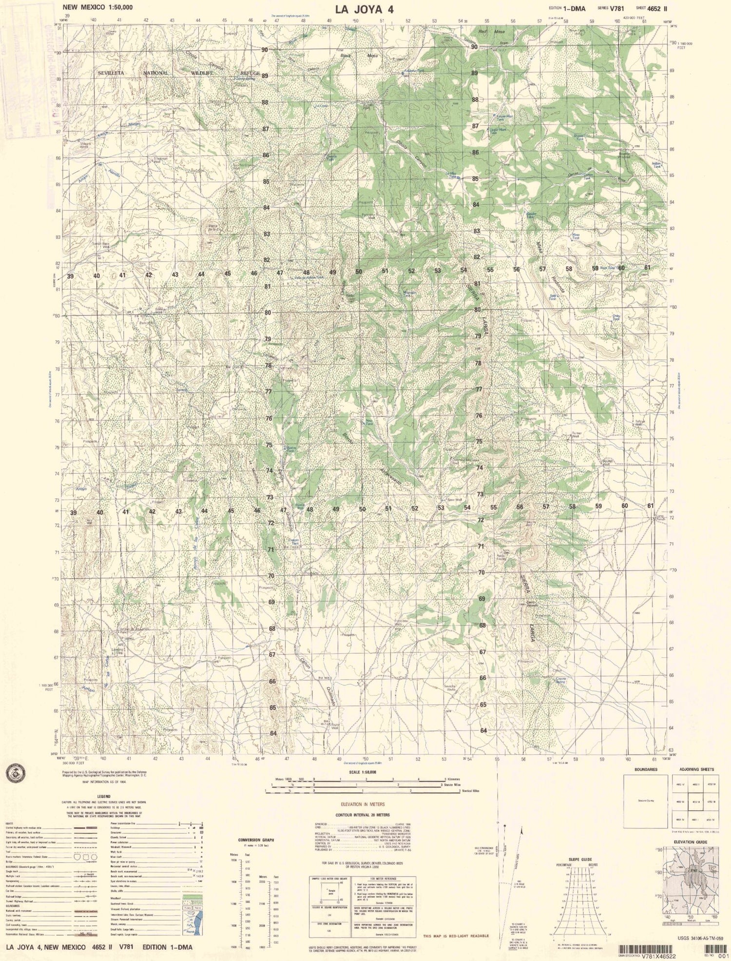 La Joya 4 New Mexico Military 1:50,000 Map