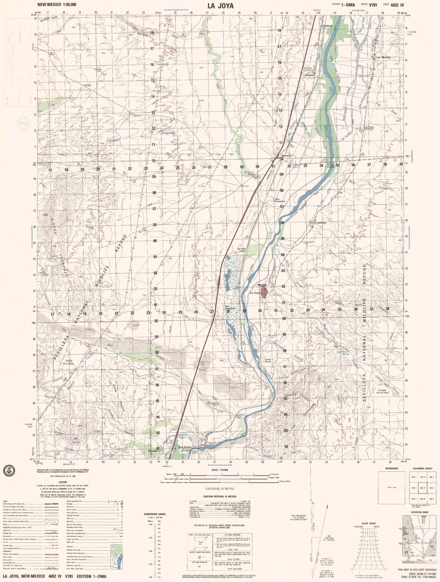 La Joya New Mexico Military 1:50,000 Map