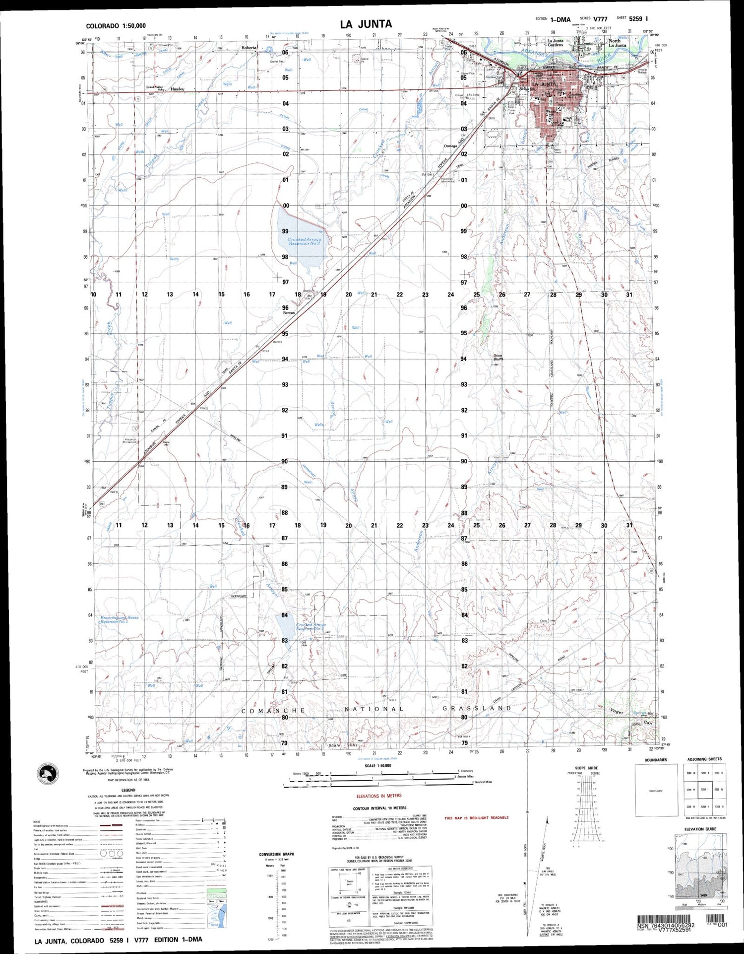 La Junta Colorado Military 1:50,000 Map