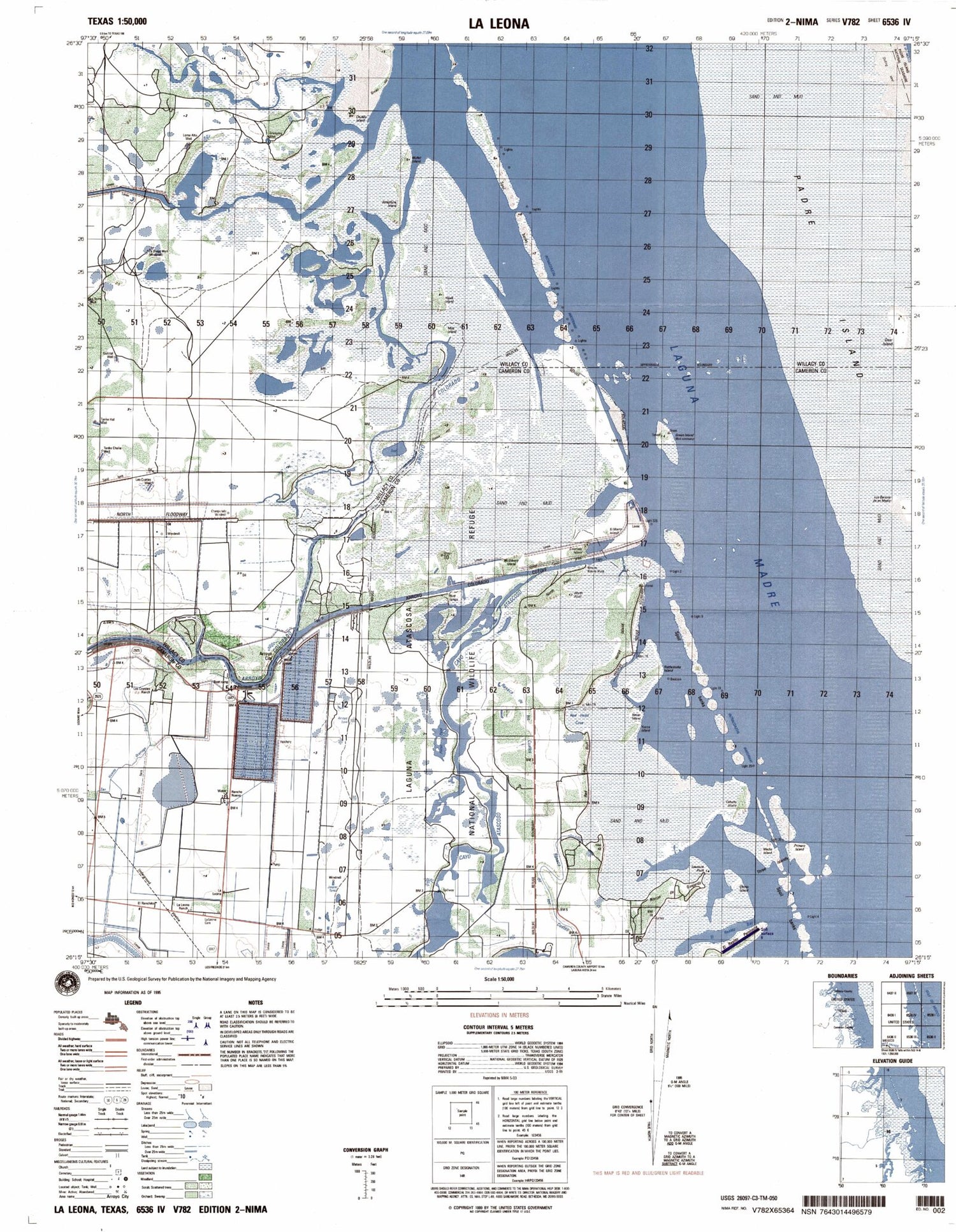 La Leona Texas Military 1:50,000 Map