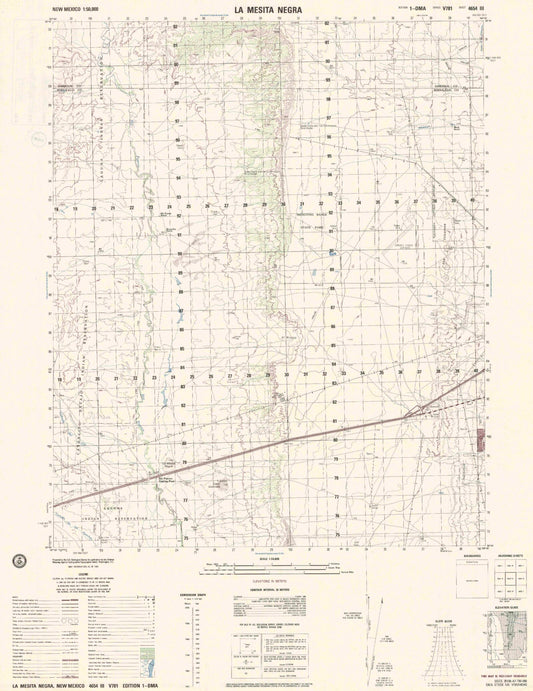 La Mesita Negra New Mexico Military 1:50,000 Map