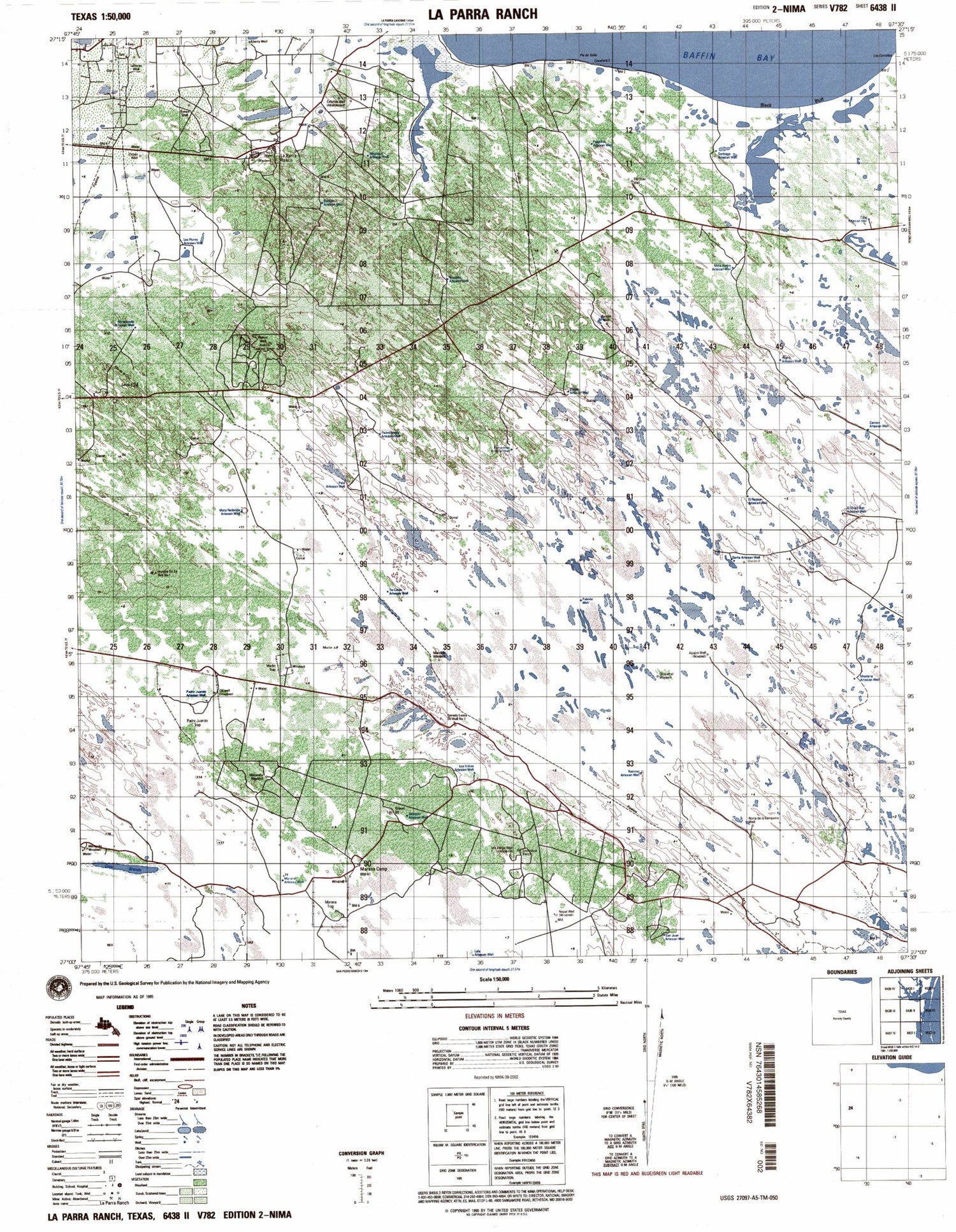 La Parra Ranch Texas Military 1:50,000 Map