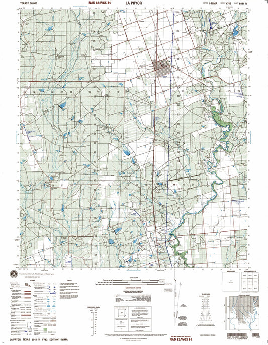 La Pryor Texas Military 1:50,000 Map