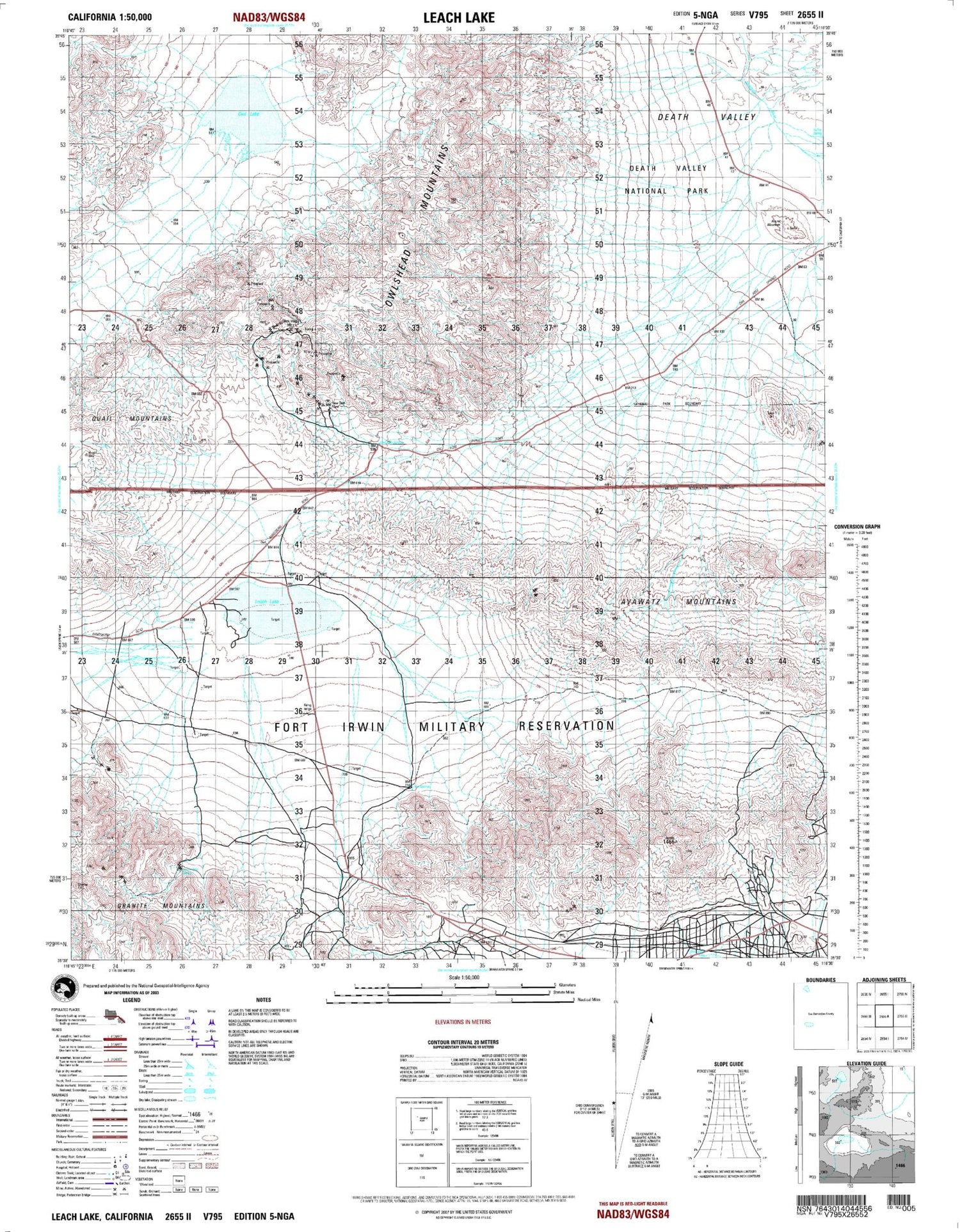 Leach Lake California Military 1:50,000 Map