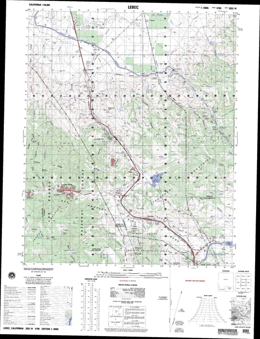 Lebec California Military 1:50,000 Map