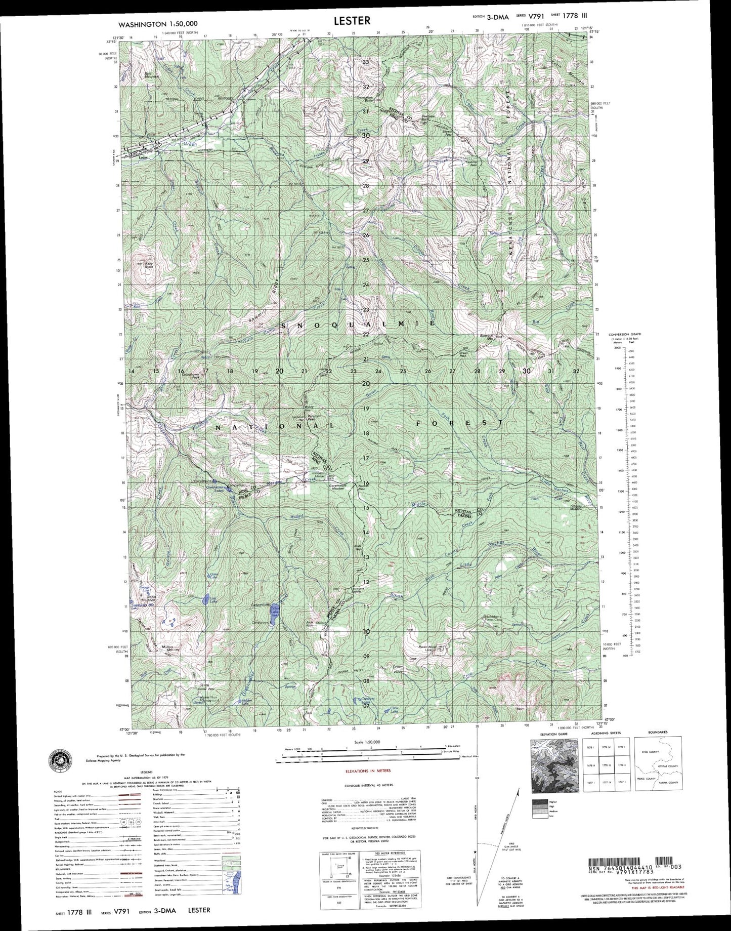 Lester Washington Military 1:50,000 Map