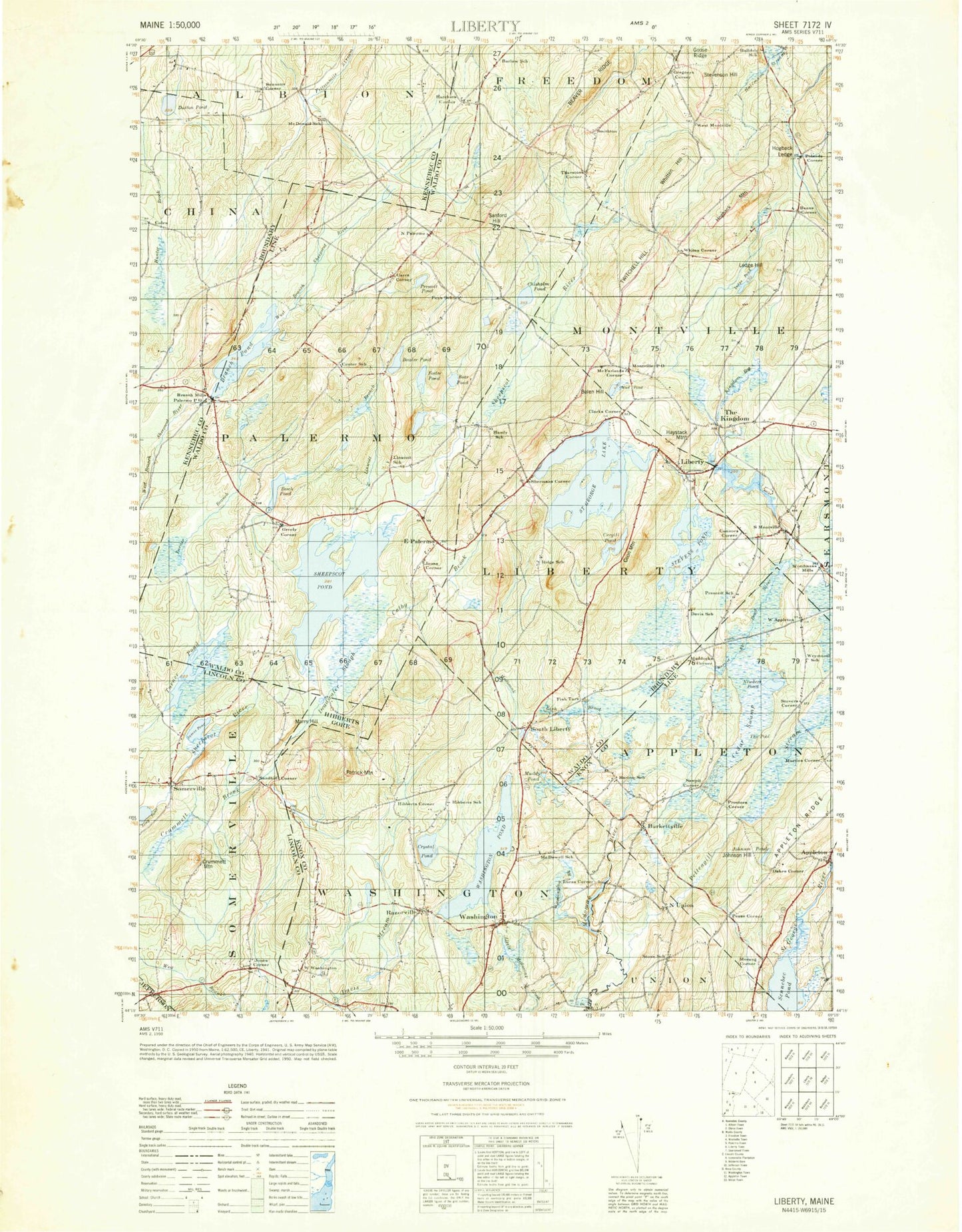 Liberty Maine Military 1:50,000 Map