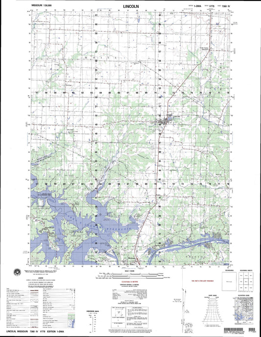 Lincoln Missouri Military 1:50,000 Map