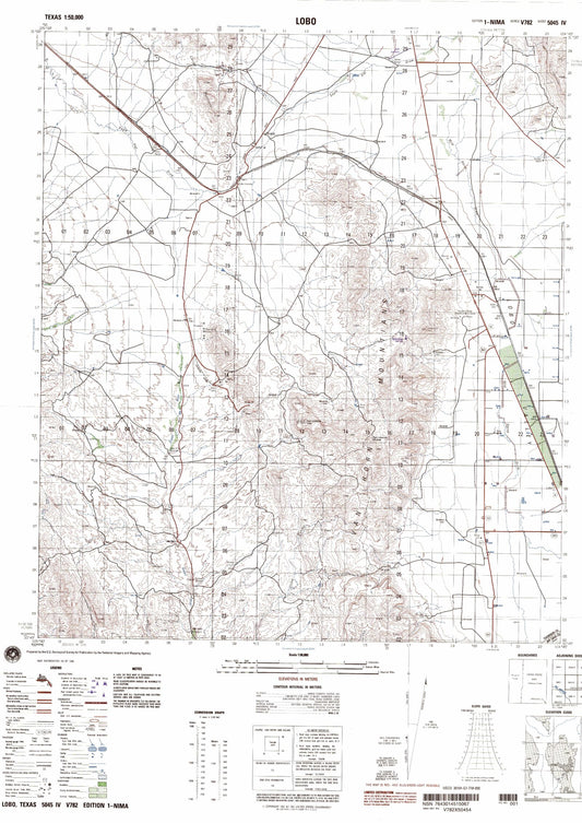 Lobo Texas Military 1:50,000 Map