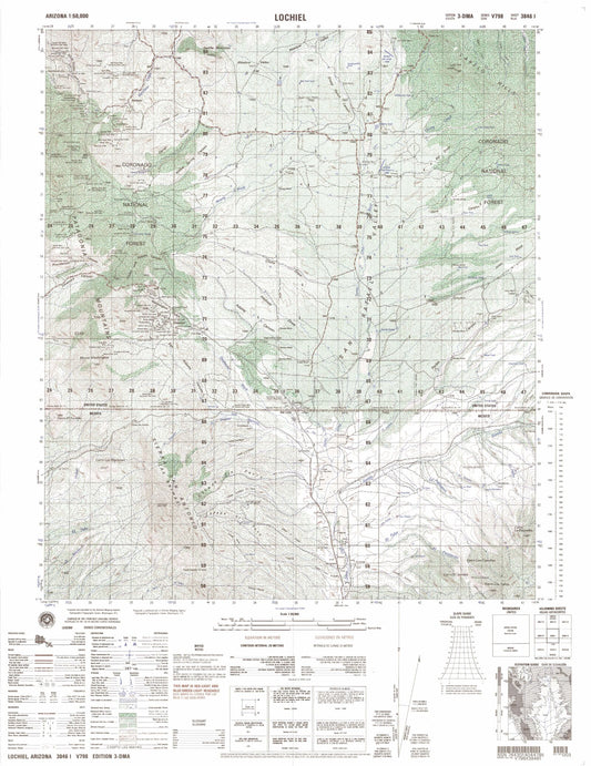 Lochiel Arizona Military 1:50,000 Map